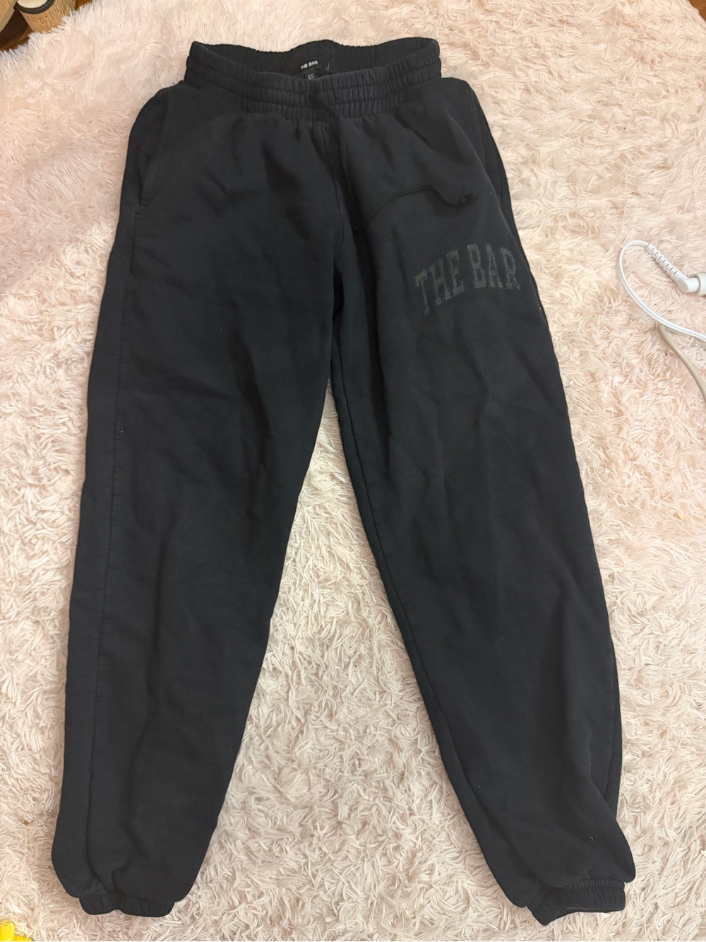 The Bar black Varsity joggers